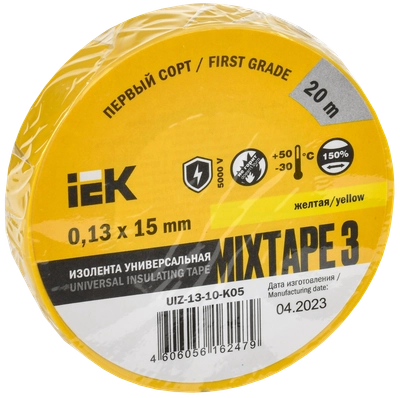 MIXTAPE 3 Изолента 0,13х15мм желтая 20м IEK MIXTAPE 3 Изолента 0,13х15мм желтая 20м IEK