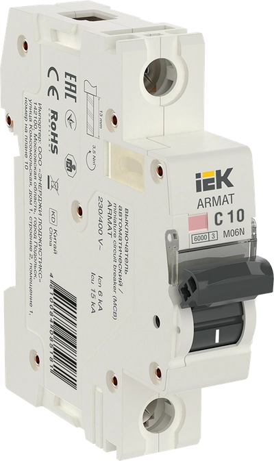 ARMAT Автоматический выключатель M06N 1P C 10А IEK ARMAT Автоматический выключатель M06N 1P C 10А IEK
