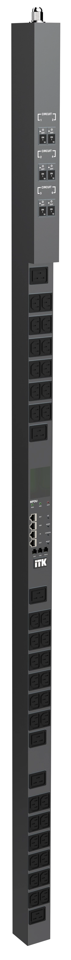 ITK CONTROL PDU с общим мониторингом и управлением PV1513 3Ф 32А 36С13 6С19 кабель 3м IEC60309 ITK CONTROL PDU с общим мониторингом и управлением PV1513 3Ф 32А 36С13 6С19 кабель 3м IEC60309