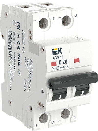 ARMAT Автоматический выключатель M06N-DC 2P C 20А IEK ARMAT Автоматический выключатель M06N-DC 2P C 20А IEK